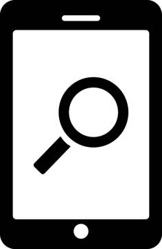 Magnifier On A Smartphone Sticker Outline Svg File, Free Vectors File